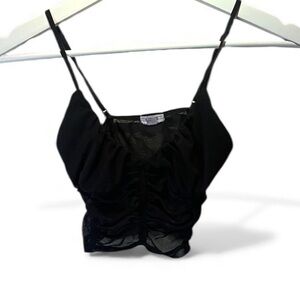 Garage Women’s Black Mesh Bustier Crop Top Tank Top Size XS